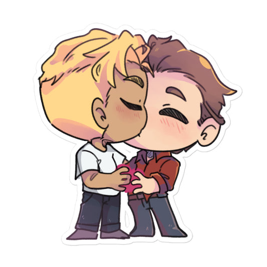 Slater and Zack Chibi Bubble-free sticker