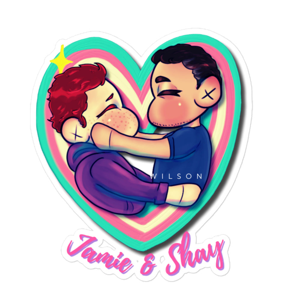 Shay and Jamie Chibi Bubble-free sticker